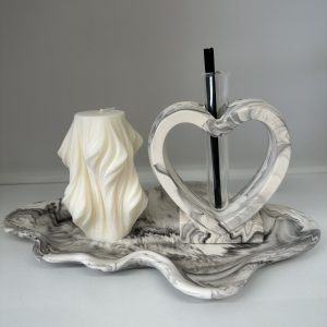 Σετ Διακόσμησης «Καρδιά» με Κερί Σόγιας & Αρωματικό Χώρου