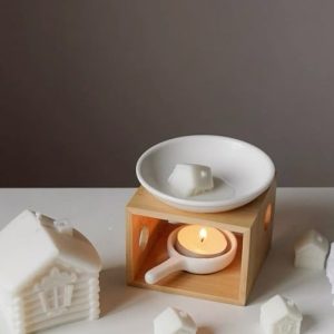 Καυστήρας Αρωμάτων Ξύλινος με Κεραμικό Μπολ & Κουταλάκι