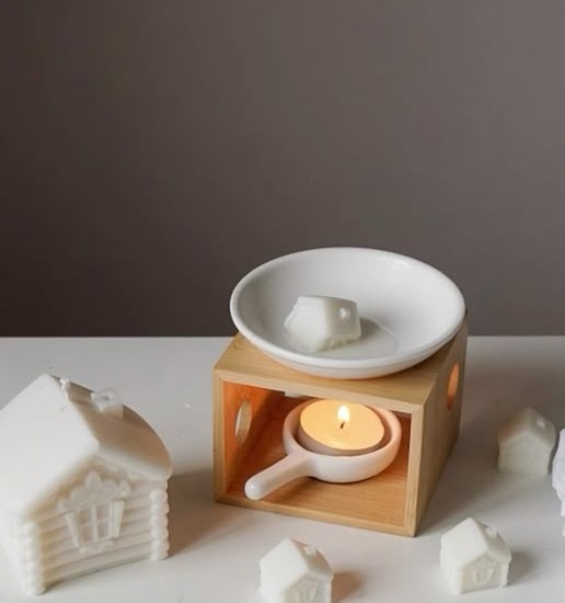 Καυστήρας Αρωμάτων Ξύλινος με Κεραμικό Μπολ & Κουταλάκι