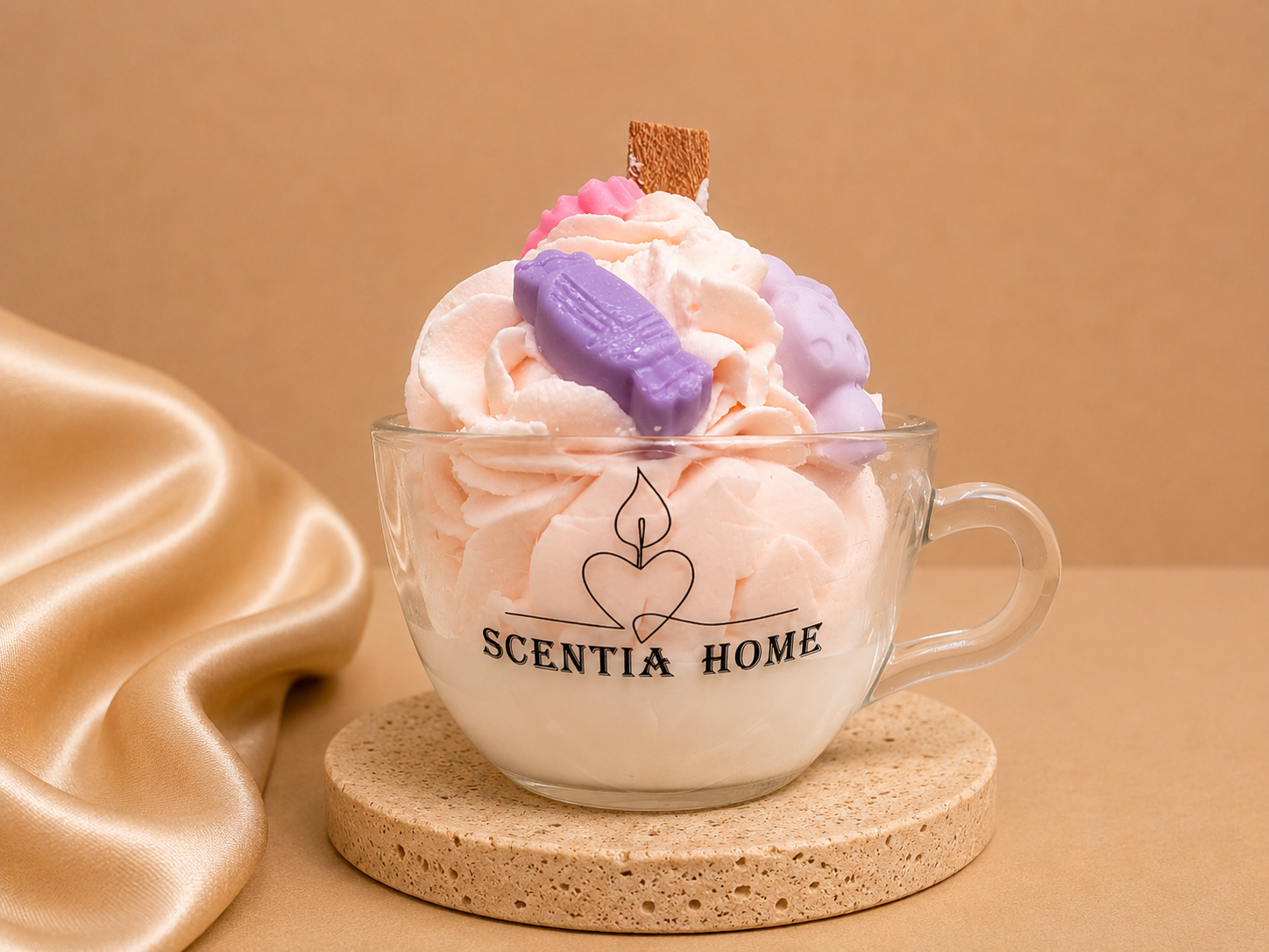 Pink Caramel Dream – Χειροποίητο Αρωματικό Κερί Σόγιας