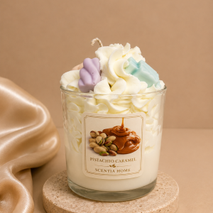 Αρωματικό Κερί Pistachio Caramel σε Γυάλινο Ποτήρι από κέρι σόγιας