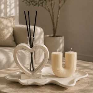 Σετ Διακόσμησης με Χειροποίητο Δίσκο, Αρωματικό Χώρου & Κερί
