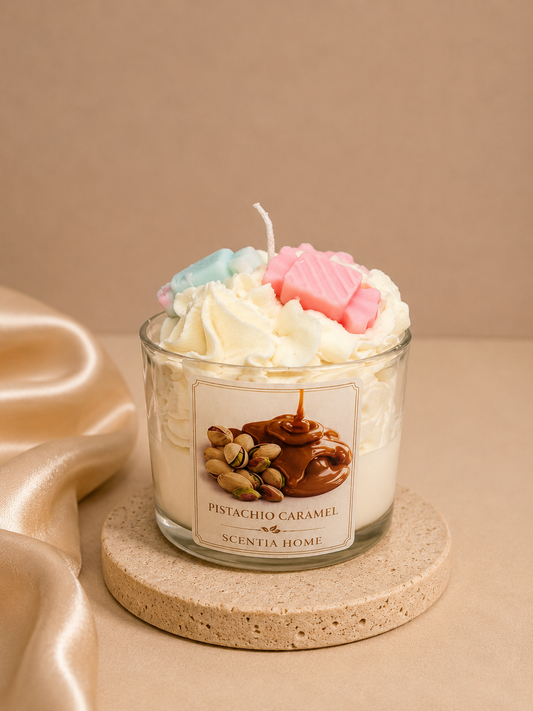 Αρωματικό Κερί Pistachio Caramel από κέρι σόγιας